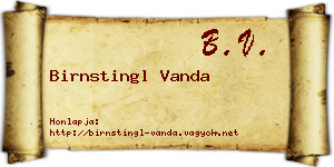 Birnstingl Vanda névjegykártya